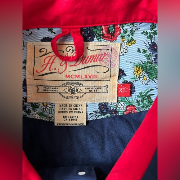 Hawke & Dumar Navy Anchor Men’s Button Fown Shirt NWOT XL - Picture 4 of 10